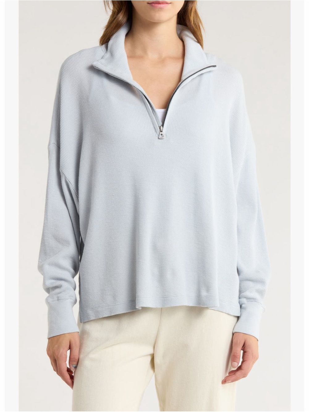 STANDARD JAMES PERSE 100% COTTON HALF ZIP PULLOVER Sz 3 NWT $225 GREY GLACIER